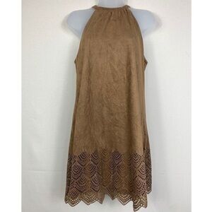 Hot & Delicious | Laser Cut Faux Suede Dress